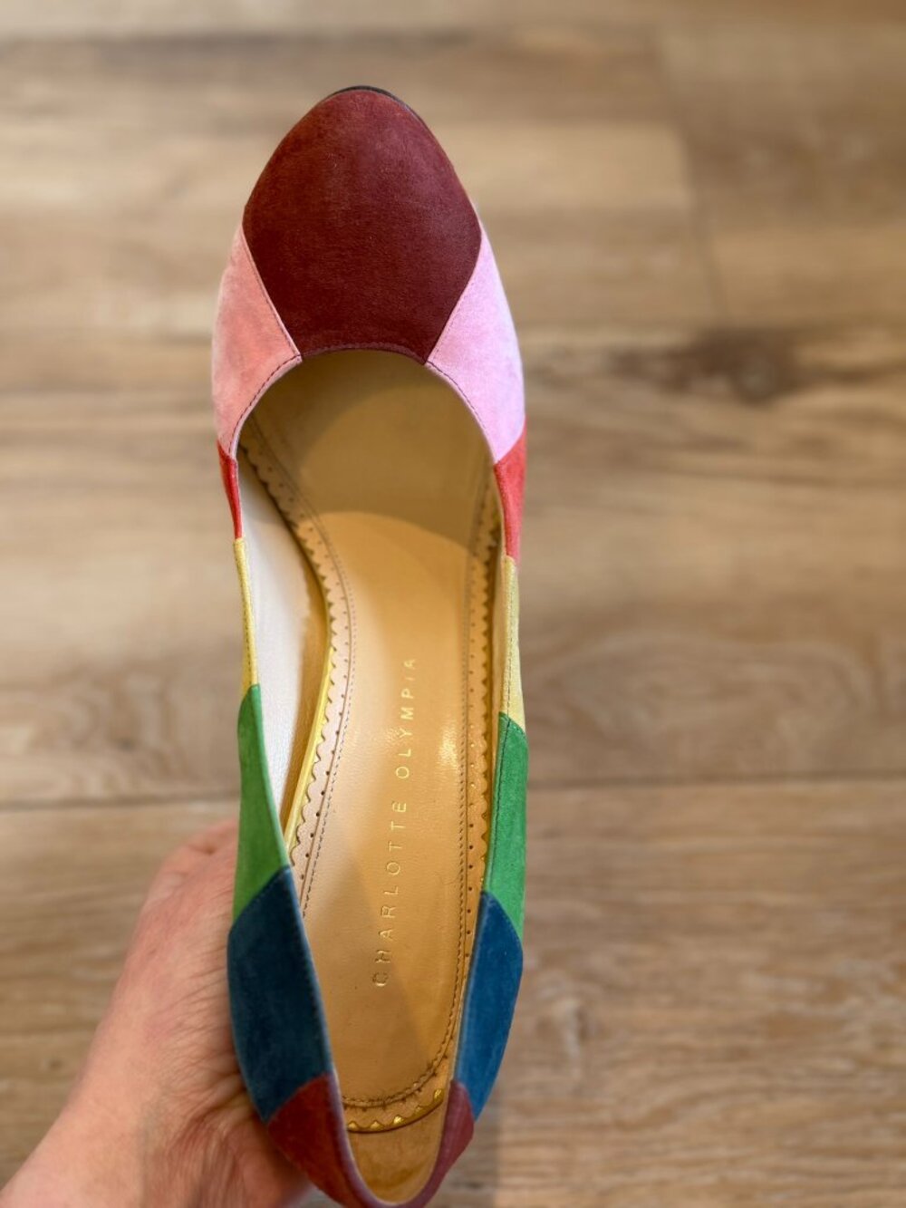 Charlotte Olympia Rainbow Suede Patchwork Pumps - Size 40 - Picture 9 of 10